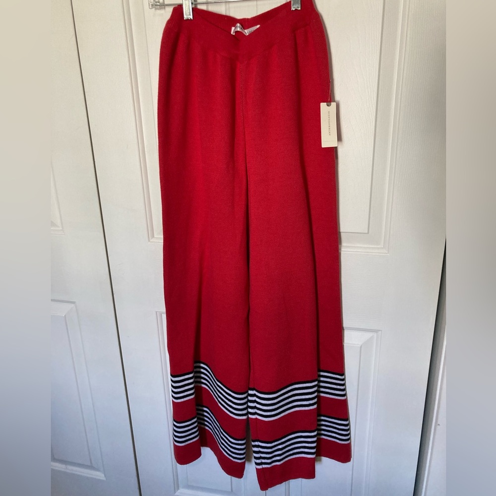 Red Knit Anthropologie Trousers